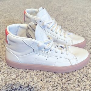 Adidas Sleek Throwback High Top Pink Gum Sole - 5.5